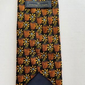 Mens Ermenegildo Zegna Silk Sunflower Tie